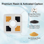Lot de filtres de remplacement : résine, coton et charbon actif, pour eau plus propre.