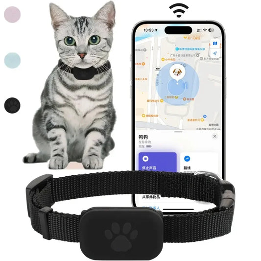 Collier GPS Tracker pour Chat et Chien – Compatible Apple Find My, Waterproof