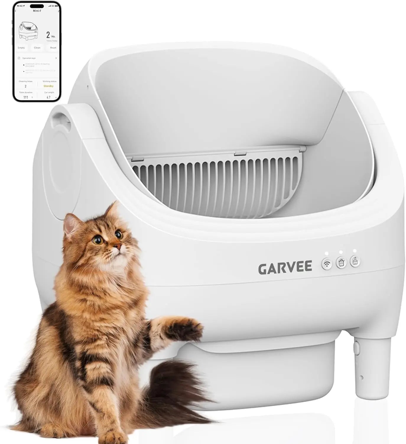 Smart Self-Cleaning Litter Box – Wi-Fi App, 10.5L, Ultra-Quiet | HiMISS