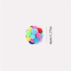 Balle en peluche à pompons multicolores, dimensions 4 cm