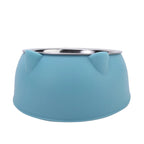 15° Tilted Cat Bowl – Non-Slip Base, PP and Stainless Steel