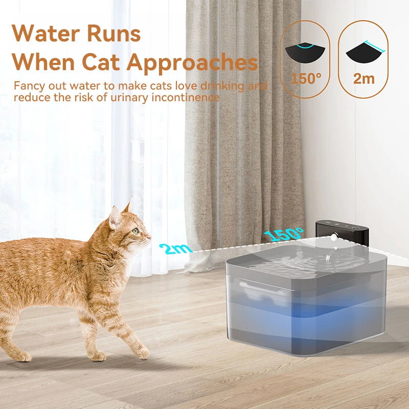 Fontaine à eau chat sans fil 2600mAh – Capteur infrarouge | Cat Luna