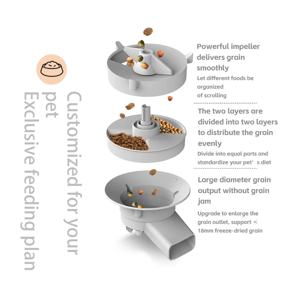 Distributeur automatique 5L intérieur avec mécanisme à deux compartiments et trappe d’alimentation