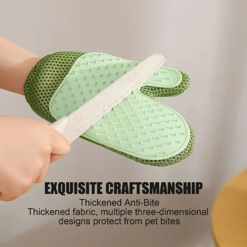Double-Sided Pet Grooming Glove – Deshedding & Massage