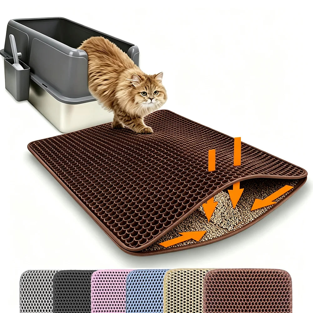 Double Layer Cat Litter Mat - Waterproof & Non-slip