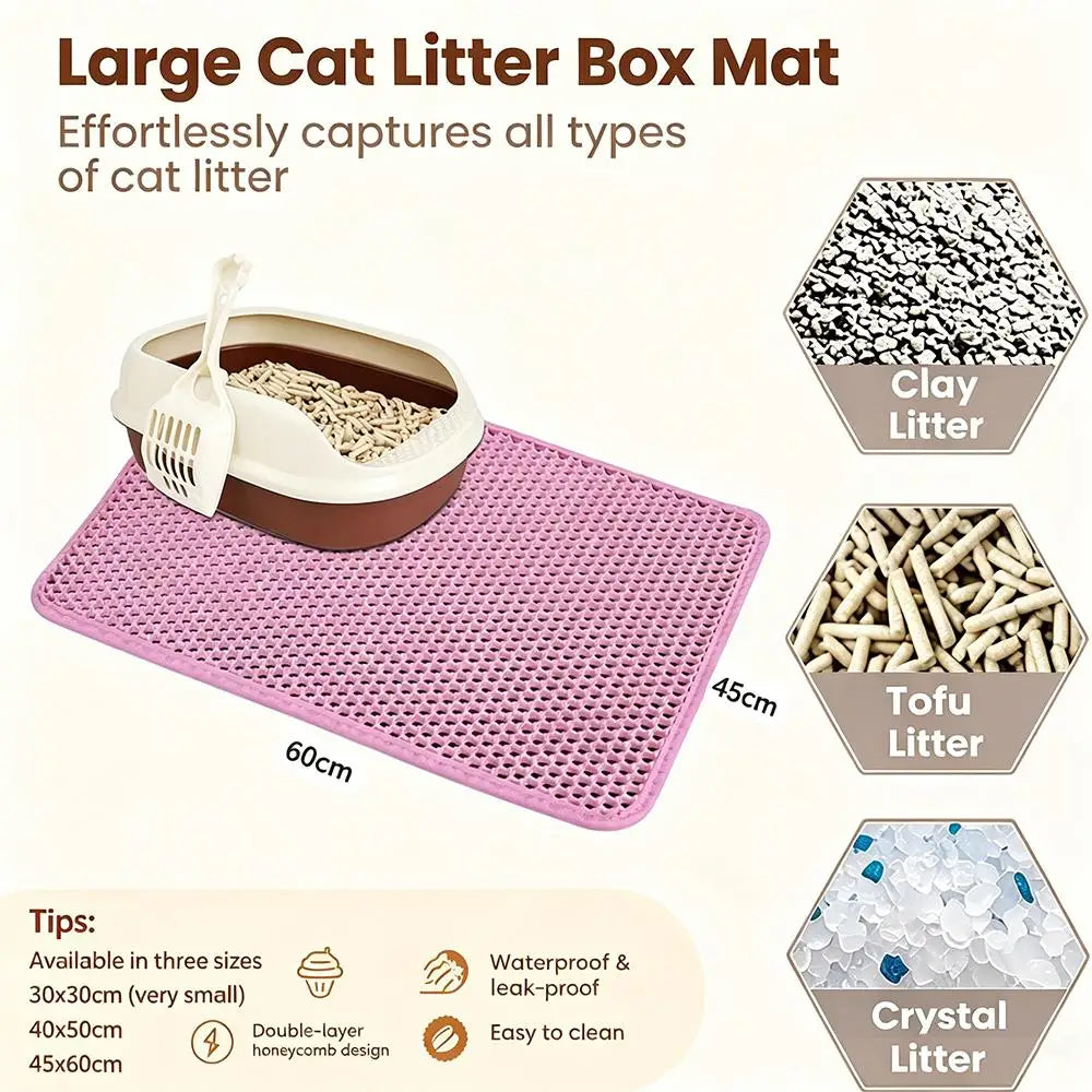 Double Layer Cat Litter Mat - Waterproof & Non-slip