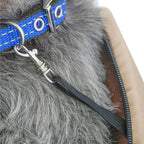 Sac de transport souple pour animaux, ouverture zippée avec bords clairs et tissu intérieur