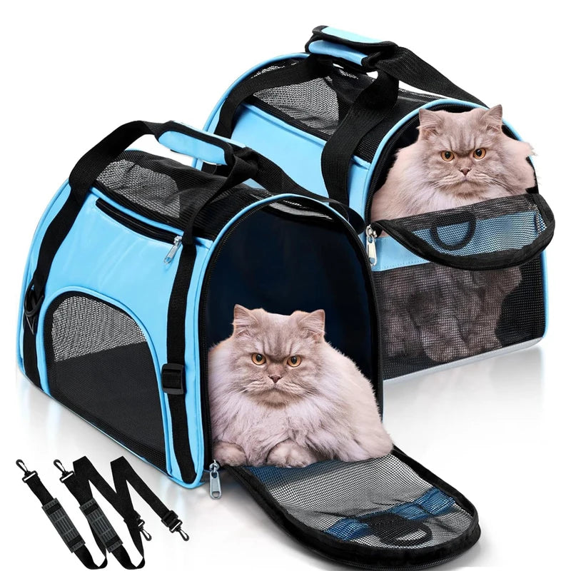 Sac de Transport Chat & Chien – Nylon Respirant Pliable S/M/L