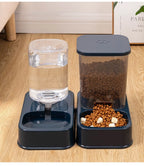 Distributeur automatique pour animaux avec cuve à croquettes transparente et base bleu foncé