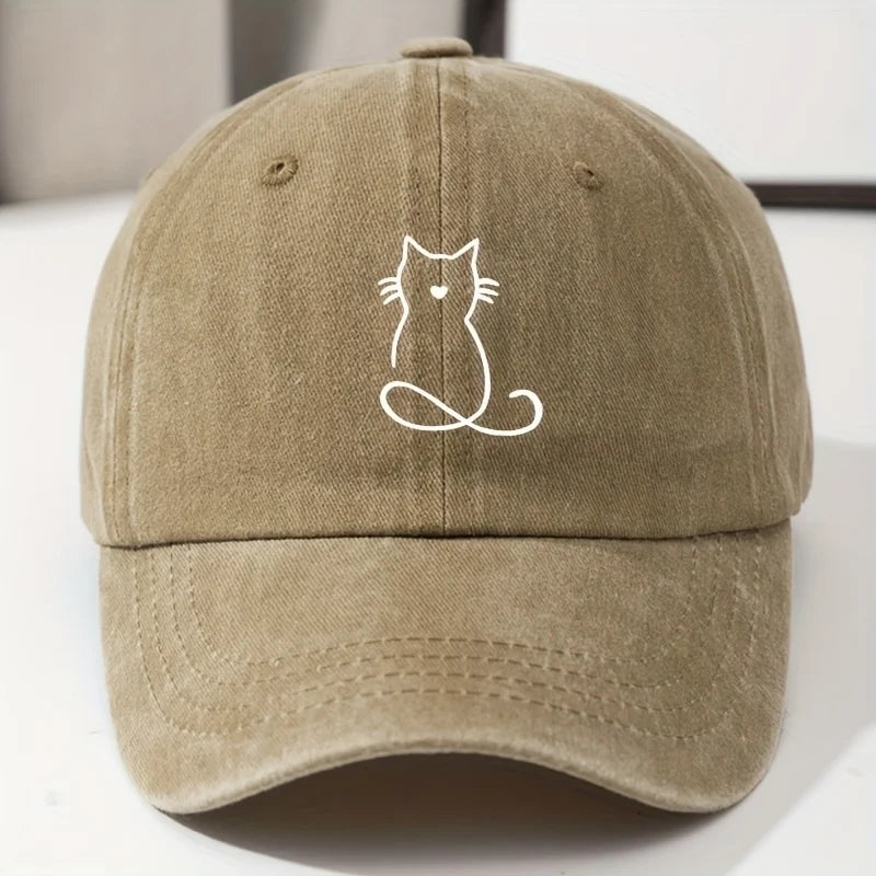 Casquette Baseball Motif Chat – Réglable Unisexe | 6 Coloris