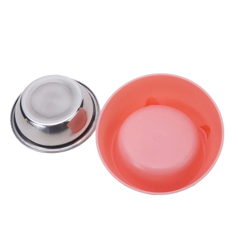 15° Tilted Cat Bowl – Non-Slip Base, PP and Stainless Steel