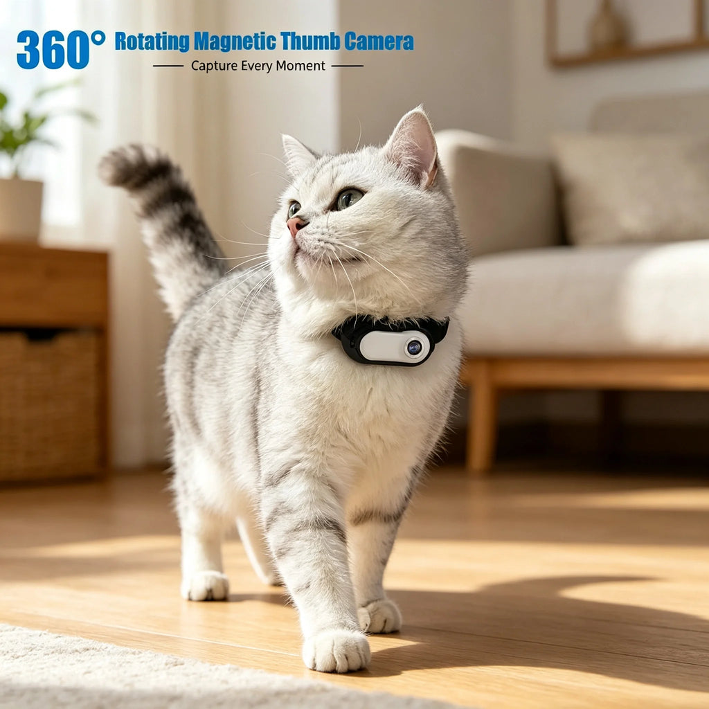 Mini-caméra de collier pour chat et chien – grand angle 120°