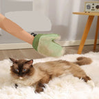 Gant de toilettage double face vert clair à picots, pour brossage en douceur