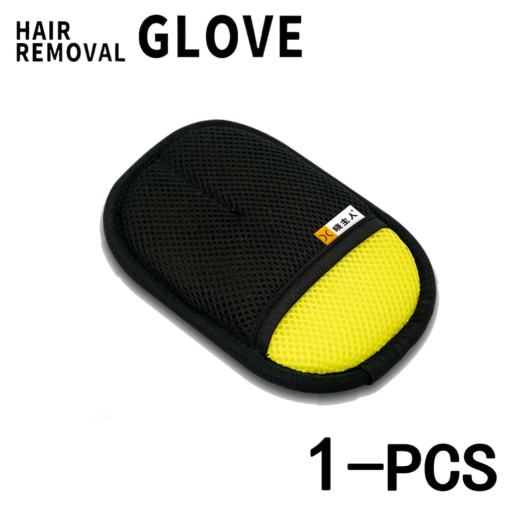 Gant anti-poils électrostatique noir avec zone jaune, pour chat et chien