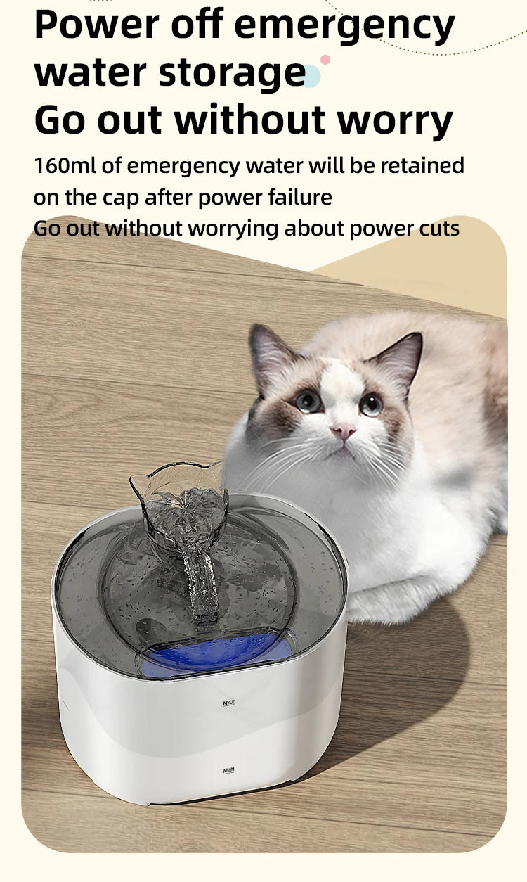 Fontaine à Eau Automatique pour Chat & Chien – 2L, Ultra-Silencieuse, Sans BPA