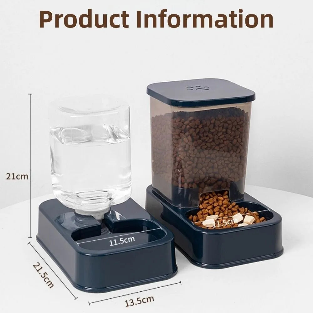 Distributeur Automatique de Nourriture pour Chat & Chien — 1,5L + Fontaine 1,2L