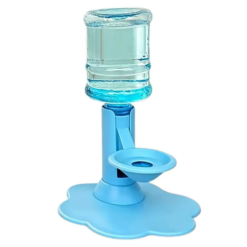 Fontaine à eau pour chat bleue à gravité, récipient transparent et bol rond