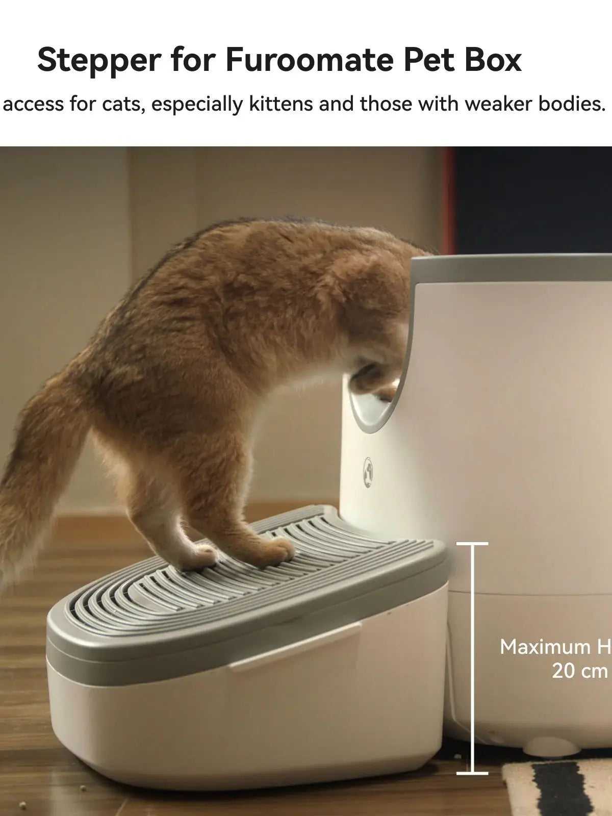 Furoomate Litière Autonettoyante – Design Ouvert, Extra-Large, Multi-Chats