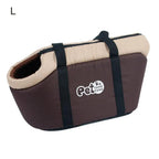 Sac de transport souple pour animaux, taille L café, anses noires et logo PetFang