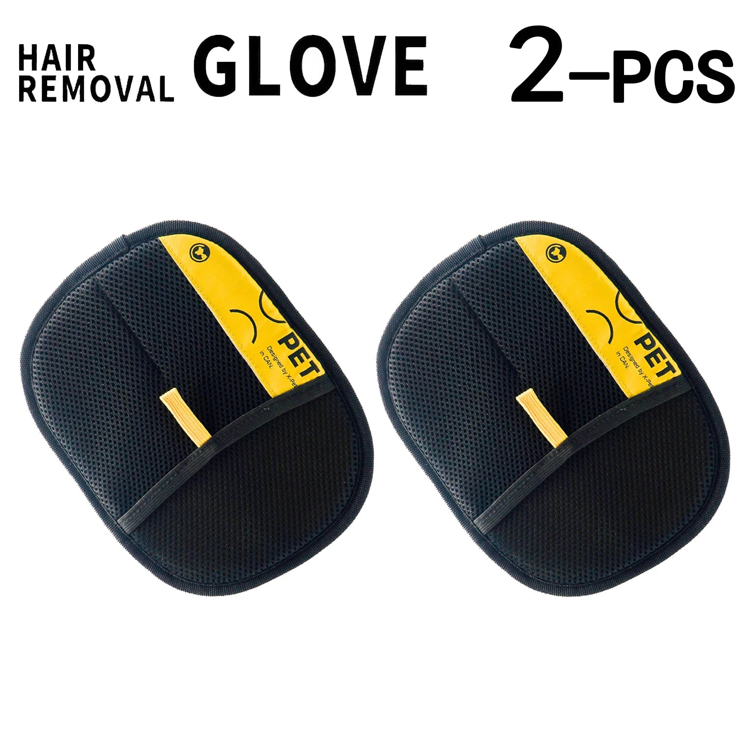 Paire de gants anti-poils électrostatiques noir et jaune, pour chat et chien