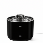 Fontaine à eau pour chat noire avec jet d’eau circulaire et repères MAX/MIN