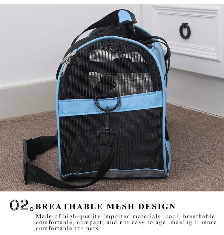 Sac de Transport Chat & Chien – Nylon Respirant Pliable S/M/L