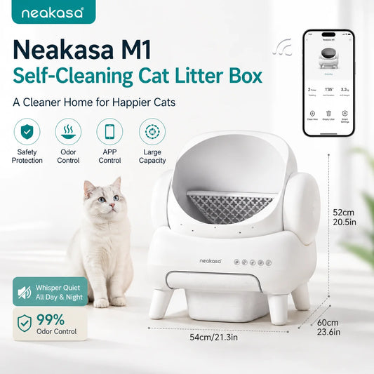 Litière Automatique Autonettoyante Neakasa M1 — Open-Top, Contrôle App, Ultra-Silencieuse