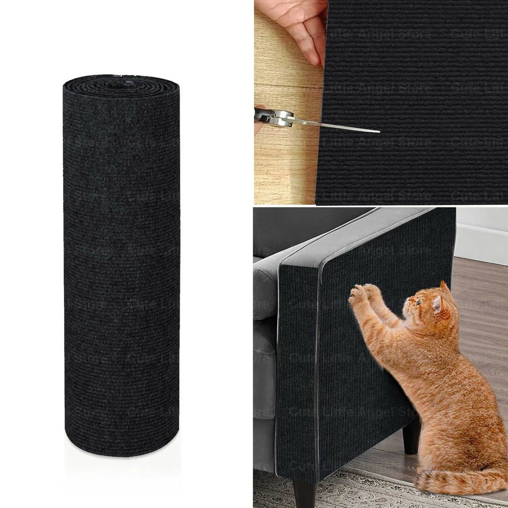 Tapis griffoir adhésif en sisal noir, rouleau cylindrique pour protéger le canapé