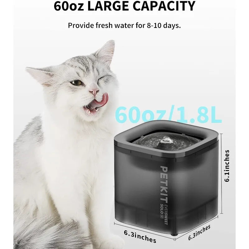 Fontaine à eau PETKIT pour chat 1,85 L avec pompe sans fil