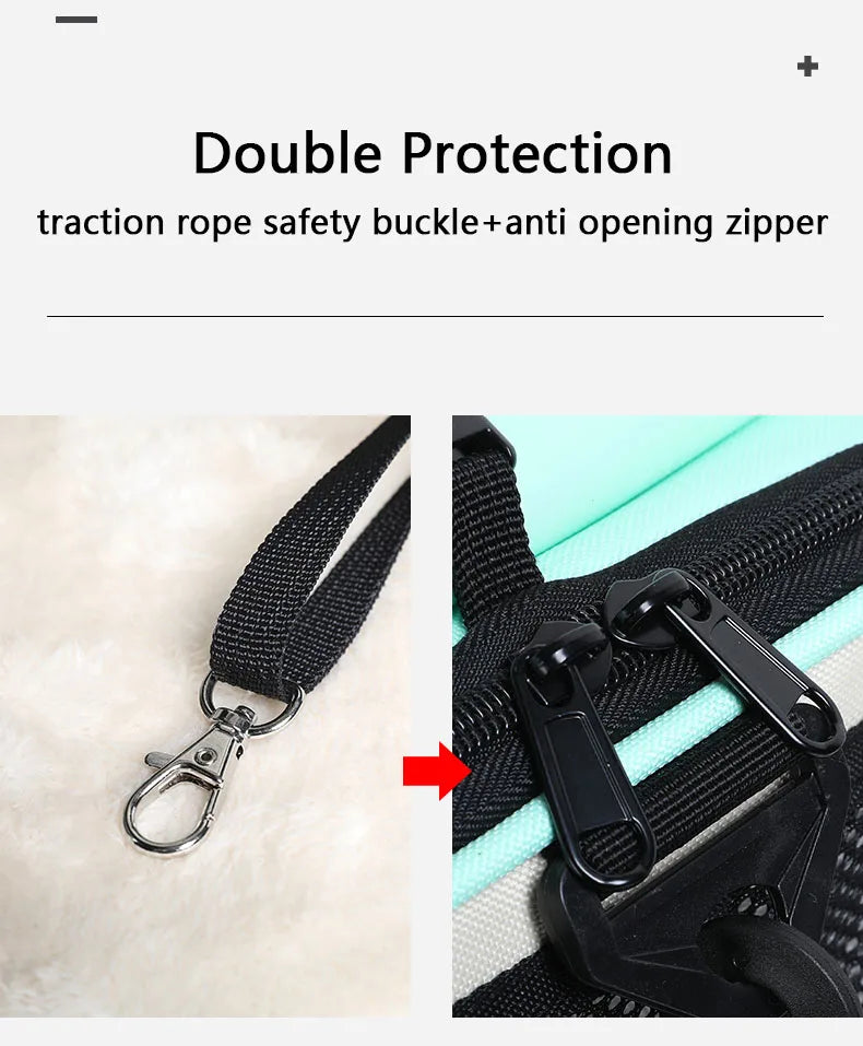 Sac de Transport à Roulettes pour Chat et Chien — Grande Capacité, Pliable, Cabine de Voyage