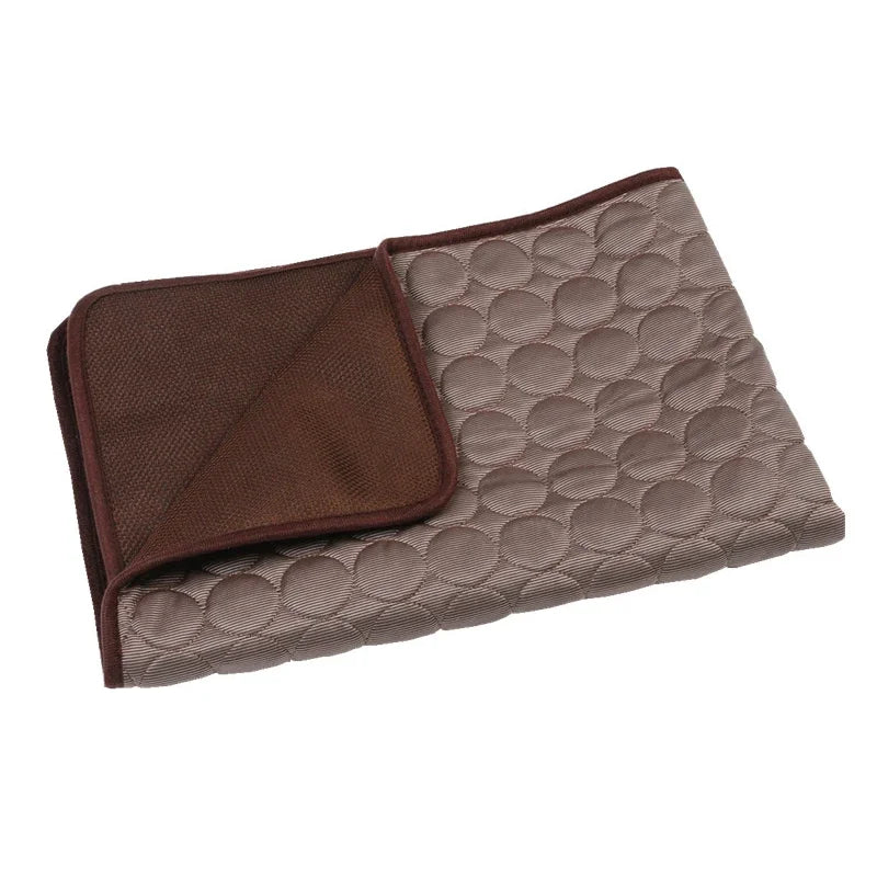Tapis rafraîchissant marron foncé et brun clair, motif alvéoles, rectangulaire