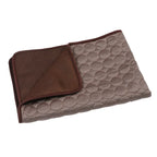 Tapis rafraîchissant marron foncé et brun clair, motif alvéoles, rectangulaire
