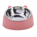 15° Tilted Cat Bowl – Non-Slip Base, PP and Stainless Steel