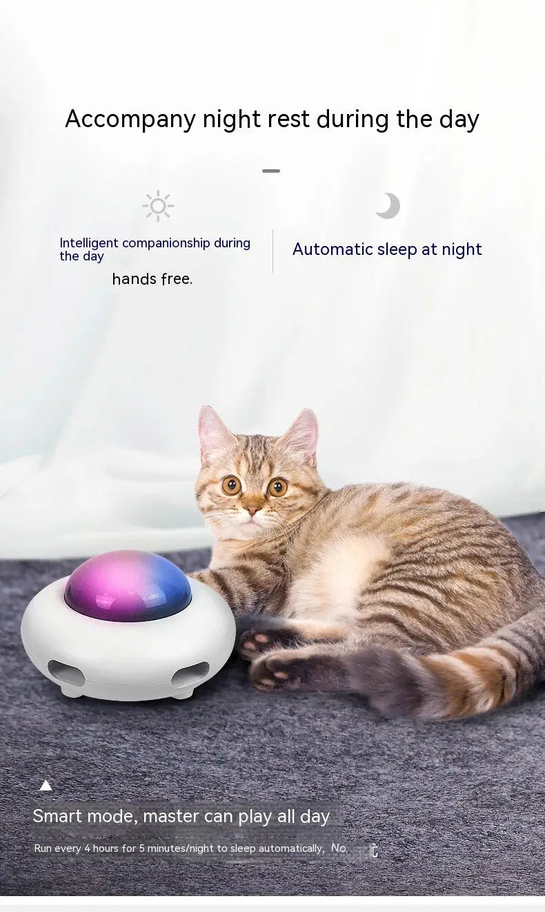 Jouet Interactif Chat UFO - Plumes Automatiques Rechargeable USB
