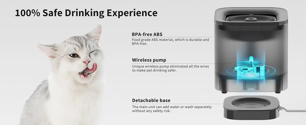 Fontaine à eau PETKIT pour chat 1,85 L avec pompe sans fil