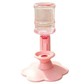 Fontaine à eau pour chat rose, réservoir transparent et base en forme de patte