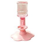Fontaine à eau pour chat rose, réservoir transparent et base en forme de patte