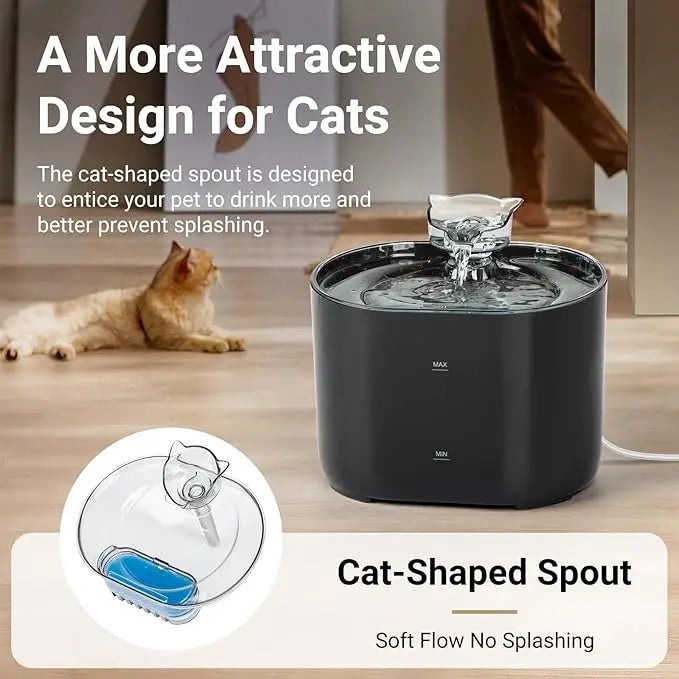 Silent 2.2L Cat Water Fountain – USB, Filtering & Automatic | Cat Luna