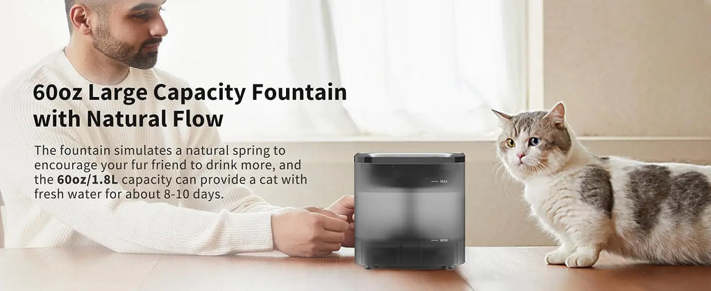 Fontaine à eau PETKIT pour chat 1,85 L avec pompe sans fil