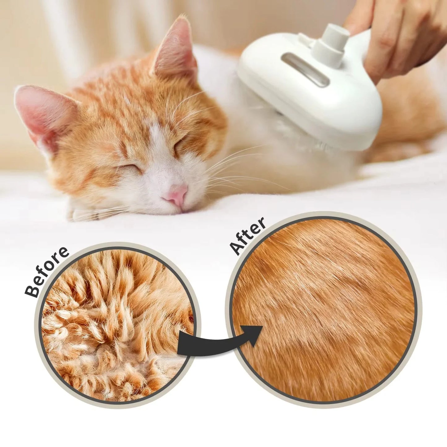 Brosse Vapeur Démêlante 3-en-1 pour Chat & Chien