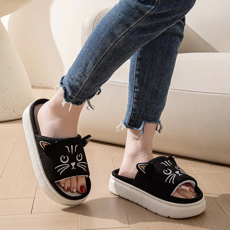 Mules Plateforme Motif Animal Femme – Chaussons Légers Intérieur/Extérieur