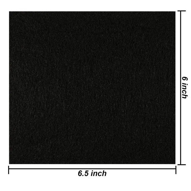 Filtre anti-odeurs au charbon actif, dimensions 6,5 x 6 po, noir