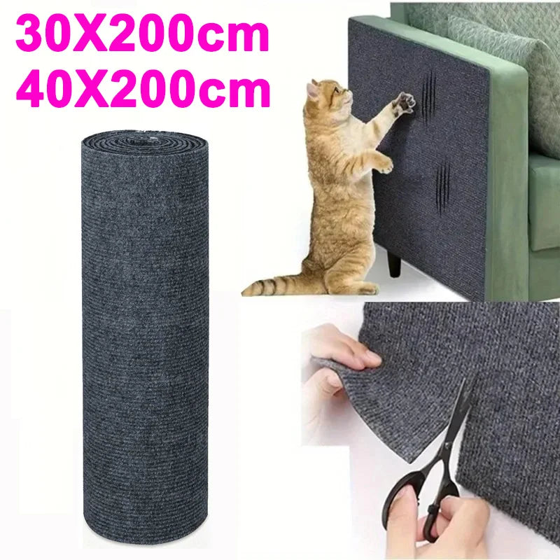 Tapis griffoir adhésif en sisal gris foncé, rouleau et pose sur accoudoir