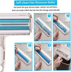 Brosse anti-poils blanche avec lame en silicone grise et tambour à lattes