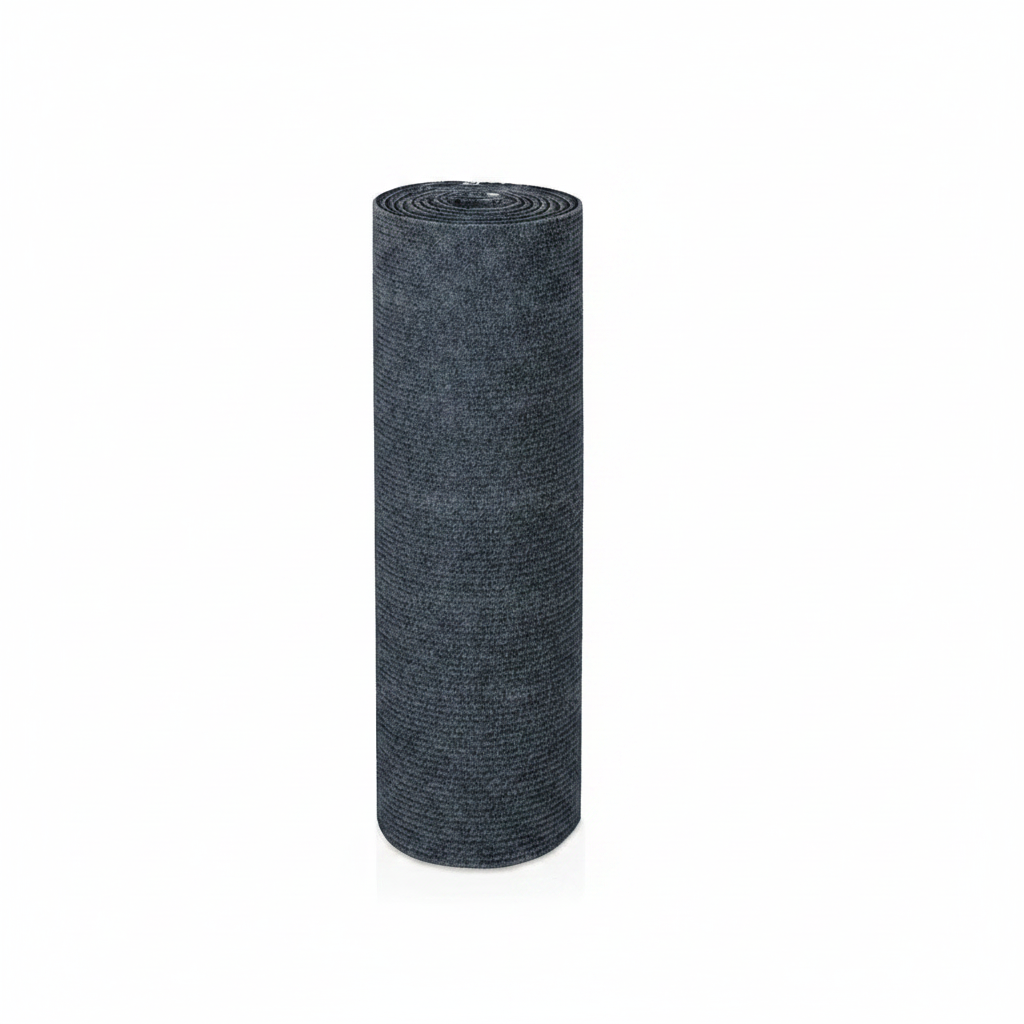 Tapis griffoir adhésif en sisal gris foncé, rouleau cylindrique.