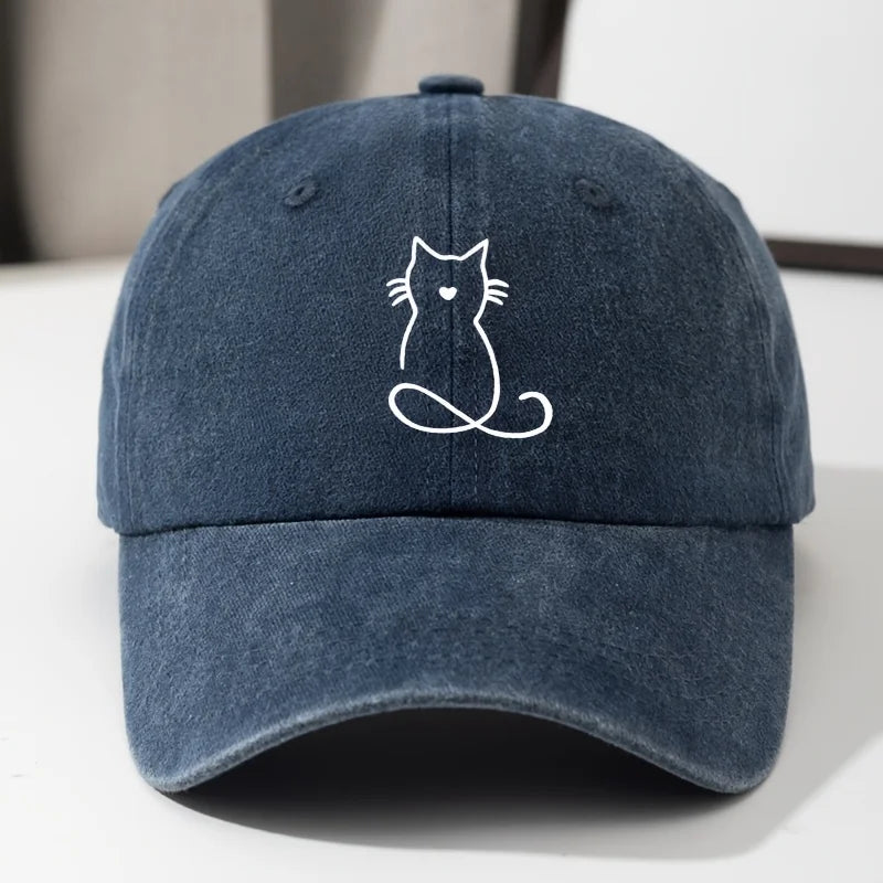 Casquette Baseball Motif Chat – Réglable Unisexe | 6 Coloris