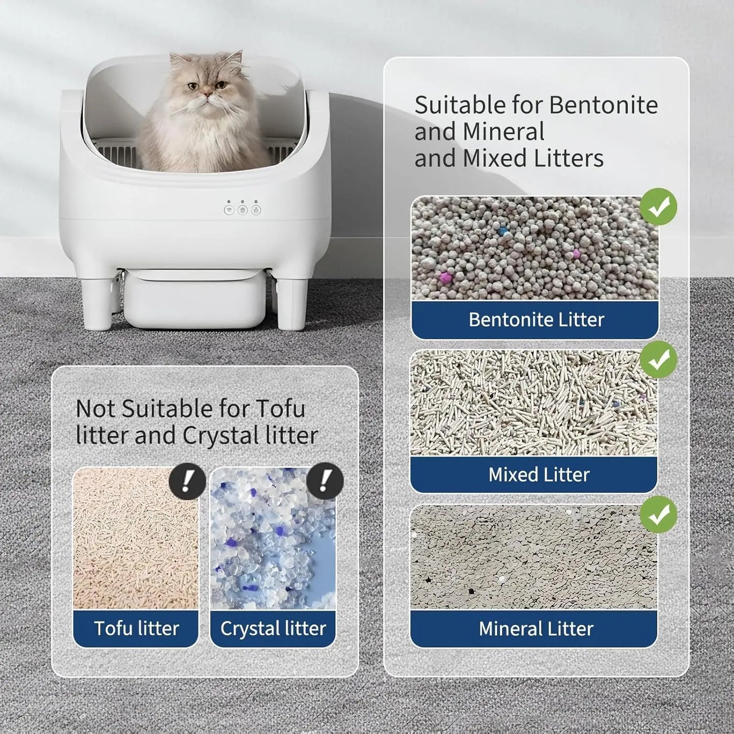 Smart Self-Cleaning Litter Box – Wi-Fi App, 10.5L, Ultra-Quiet | HiMISS