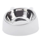 15° Tilted Cat Bowl – Non-Slip Base, PP and Stainless Steel