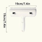Brosse anti-poils blanche, vue de profil, tête rectangulaire et poignée