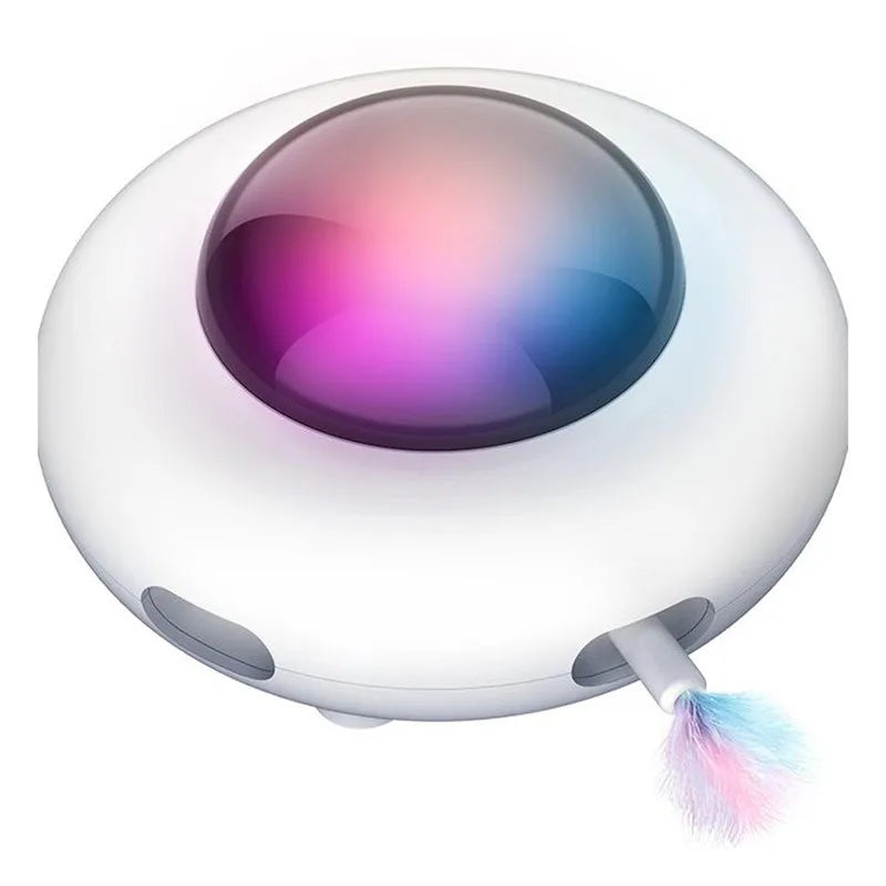 Jouet Interactif Chat UFO - Plumes Automatiques Rechargeable USB
